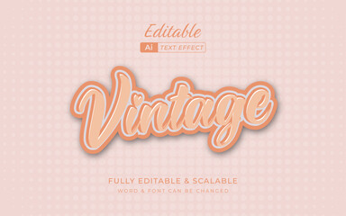 Poster - retro vintage 3d text effect theme. for branding product