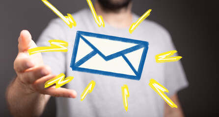 Fototapete - Boost your inbox efficiency. Get notified instantly about new emails.