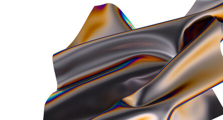 Poster - Iridescent fabric flowing in a mesmerizing dance
