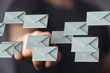 Leinwandbilder - Concept image depicting email overload and digital inbox management.