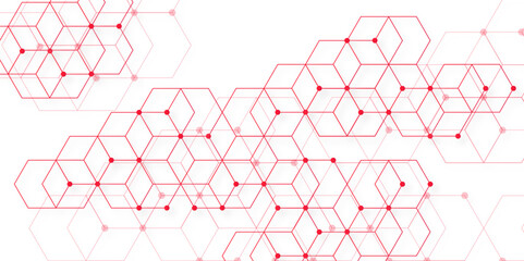 Fototapete - Abstract technology background with hexagons. modern geometric hexagon shape Poster, wallpaper, Landing page. geometric hexagonal, triangle, shape. Vector illustration. can be used in cover design.