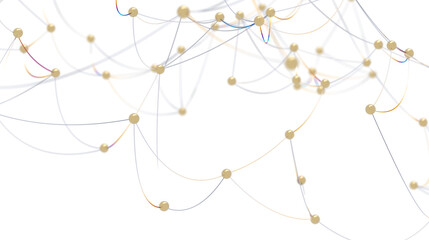 Aufkleber - Abstract Network with Golden Spheres