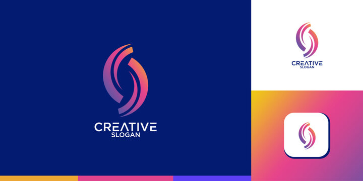 initial letter e abstract monogram logo vector design	