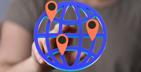 Poster - Illustrates global reach and connectivity.  Perfect for technology, business, and travel.