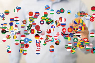 Fototapete - International collaboration, global business, worldwide network concept. Stock photo.