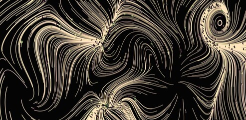 Fototapete - Elegant black and beige abstract background with swirling lines and subtle particles. Perfect for design projects.