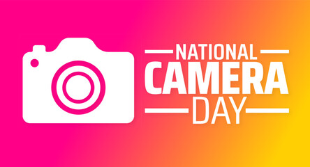 Wall Mural - national camera day background banner or poster design template. observed every year in june. holida
