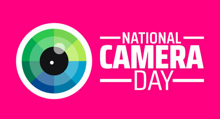 Wall Mural - national camera day background banner or poster design template. observed every year in june. holida