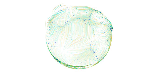 Fototapete - Beautiful abstract image of a swirling sphere with green and yellow hues. Perfect for design backgrounds.