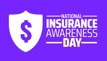 Wall Mural - national insurance awareness day background banner or poster design template. observed every year in
