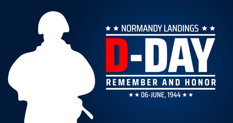 Wall Mural - d day, or normandy landings background banner or poster design template. observed every year in june