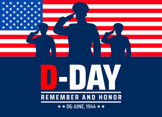 Wall Mural - d day, or normandy landings background banner or poster design template. observed every year in june