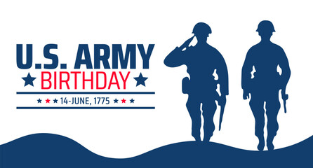 Wall Mural - us army birthday background banner or poster design template. observed every year in june. holiday c