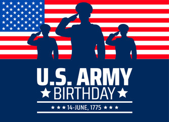 Wall Mural - us army birthday background banner or poster design template. observed every year in june. holiday c