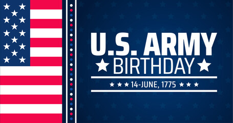 Wall Mural - us army birthday background banner or poster design template. observed every year in june. holiday c