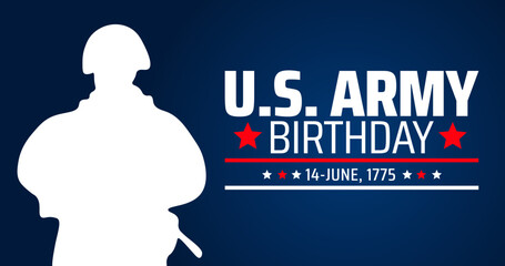 Wall Mural - us army birthday background banner or poster design template. observed every year in june. holiday c