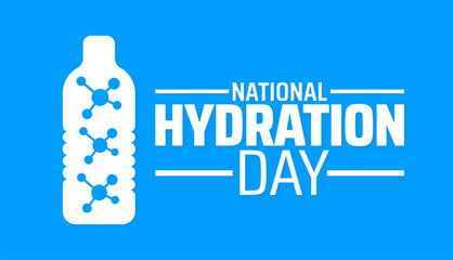 Wall Mural - national hydration day background banner or poster design template. observed every year in june. hol