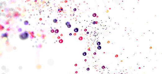 Aufkleber - Vibrant abstract background with colorful particles and connections. Perfect for technology, science, or network concept