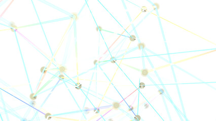 Poster - Abstract Network of Colorful Lines