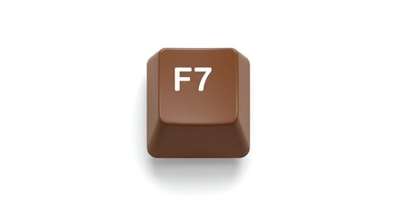 Poster - Brown F7 keycap isolated on white background