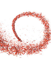 Fototapete - Red Confetti Explosion Circle