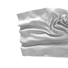 Leinwandbilder - A close-up of a white fabric with a smooth, silky texture. The fabric is draped and folded, creating an abstract pattern and a sense of movement.