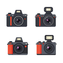 Aufkleber - camera icon set. photo camera in flat style. vector