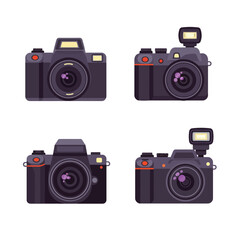 Aufkleber - camera icon set. photo camera in flat style. vector