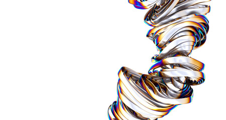 Poster - A vibrant abstract swirl of iridescent fabric The colors are flowing and dynamic