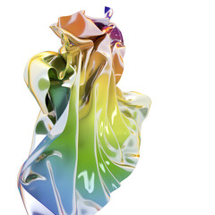 Poster - A vibrant abstract swirl of iridescent fabric The colors are flowing and dynamic