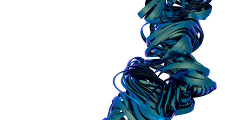 Aufkleber - Abstract Blue and Black Swirling Ribbon