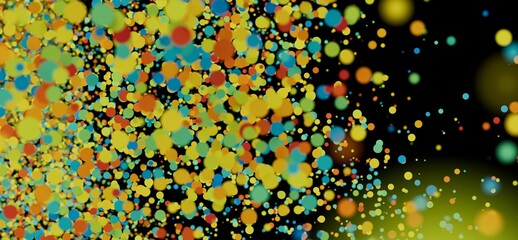 Aufkleber - Vibrant, colorful bubbles floating on black. Perfect for backgrounds, websites, and presentations.