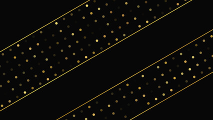 Poster - Dark background with golden lines and glittering dots