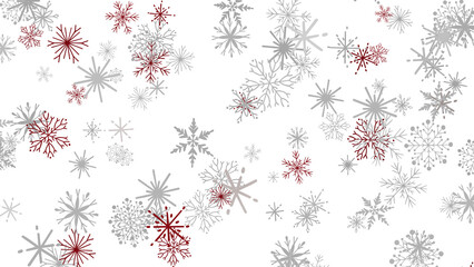Aufkleber - Festive Snow Drift: Captivating 3D Illustration of Descending Christmas Snowflakes