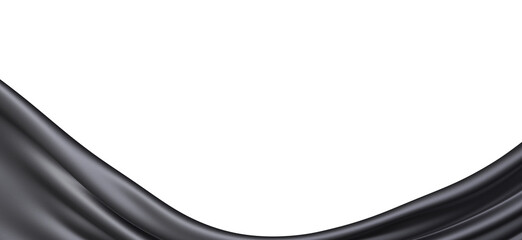 Poster - Black Silk Fabric Drape Background