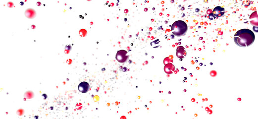 Poster - Vibrant spheres floating on white. Ideal for tech, design, and celebration themes.