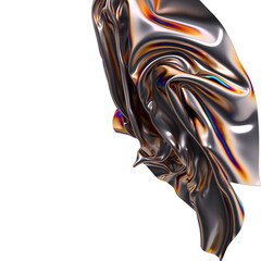 Poster - A vibrant abstract swirl of iridescent fabric The colors are flowing and dynamic