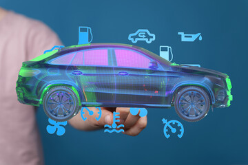 Poster - Innovative car diagnostics.  Easy, fast vehicle inspection.