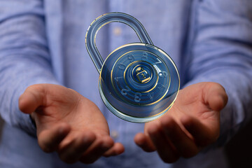 Poster - Safeguard your information.  Digital security, data protection, privacy.