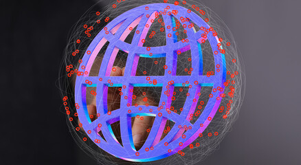 Fototapete - Abstract image depicting global connectivity and data flow. Ideal for technology, internet, and networking concepts.