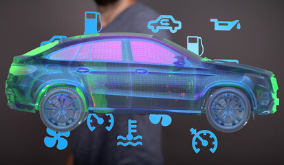 Poster - Advanced car diagnostics.  See how technology helps maintain your vehicle.