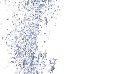 Aufkleber - Sparkling silver stars on white. Perfect for holidays, celebrations, and magical designs.