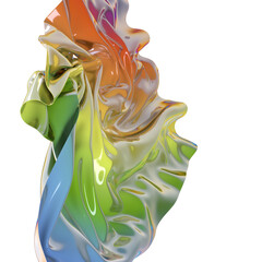 Poster - Abstract iridescent folds with a metallic sheen