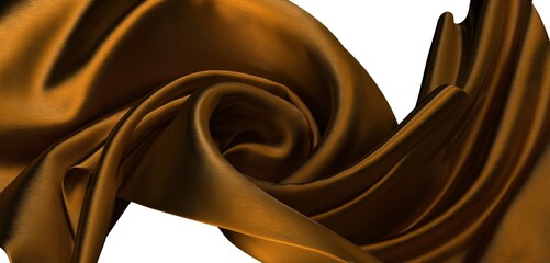 Poster - Elegant brown silk fabric, flowing and luxurious. Perfect for fashion, design, and texture backgrounds.