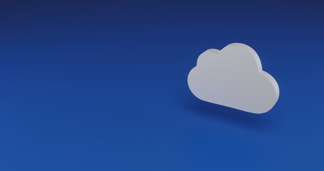 Poster - Isolated realistic white cloud symbol with shadow. Located on the right side of the scene. 3d illustration on transparent background