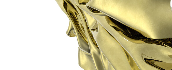 Aufkleber - Golden folds of luxury Shine bright gold luxury texture abstract