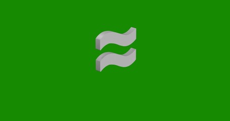 Poster - Isolated realistic white approximately equal symbol front view with shadow. 3d illustration on green chroma key background