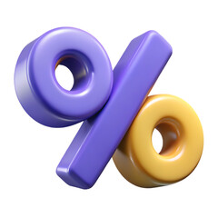 Aufkleber - Colorful 3d percentage symbol discount sale offer