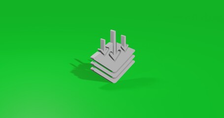 Poster - Isolated realistic white absorbent symbol front view with shadow. 3d illustration on green chroma key background