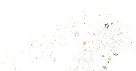 Poster - Abstract Gold and White Glitter on Black Background